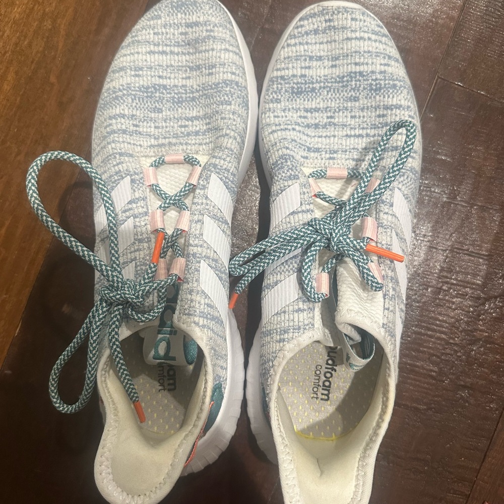 Adidas Women's Blue and White Athletic Shoes